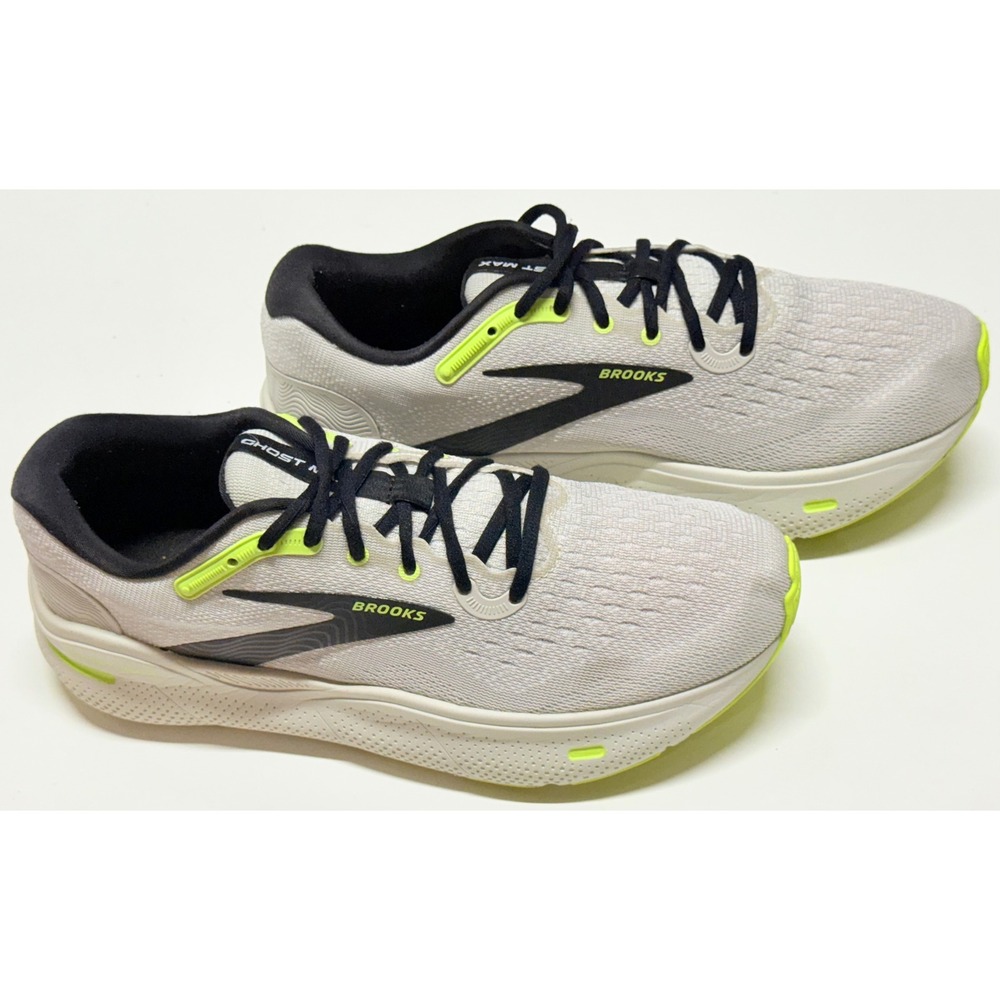 Brooks Ghost Max Mens Running Shoes Grey Neon Yellow 1104061D071 Size 9
